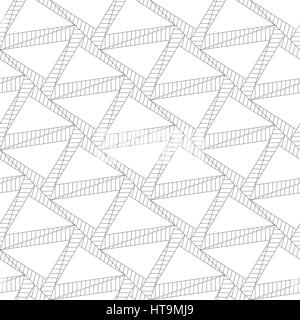 Seamless pattern. Abstract textured background. Original stylish texture with regularly repeating geometrical shapes, linear triangles, rhombuses. Vec Stock Vector