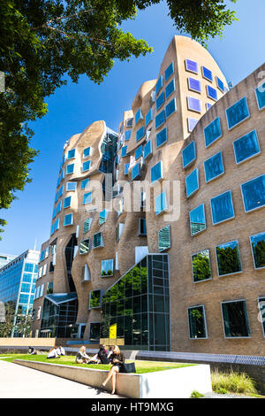 The first building in Australia designed by one of the worlds most influential architects Frank Gehry. Its named after Dr Chau Chak. Stock Photo