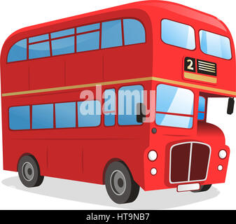 London Double decker bus cartoon illustration Stock Photo