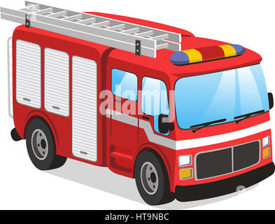 Fire truck cartoon illustration Stock Photo