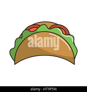 mexican tacos fast food icon Stock Vector