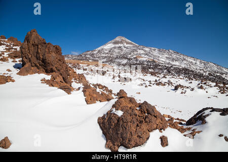 Looking towards the summit of El Teide Volcano on Tenerife Stock Photo