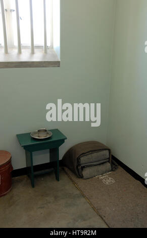 Nelson Mandela cell on Robben Island, Cape Town, South Africa Stock Photo