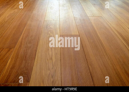 Perspective of Hardwood floor in close up Stock Photo
