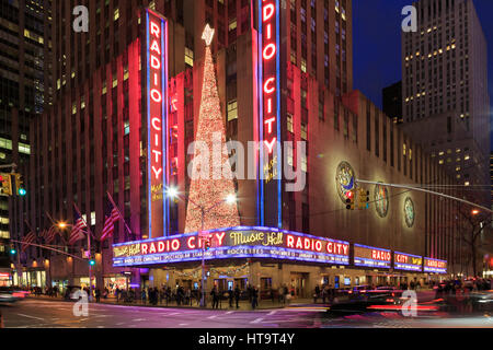 USA, New York City, Midtown Manhattan, Rockefeller Center, Radio City Music Hall Stock Photo
