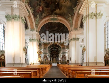 St. Gallen, Switzerland - November 30, 2016: Abbey of St. Gall. The monastery was founded in 612 as a hermitage and took the name from St. Gallen, an  Stock Photo