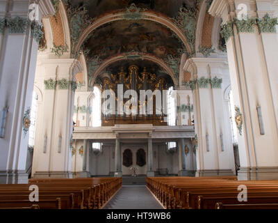 St. Gallen, Switzerland - November 30, 2016: Abbey of St. Gall. The monastery was founded in 612 as a hermitage and took the name from St. Gallen, an  Stock Photo