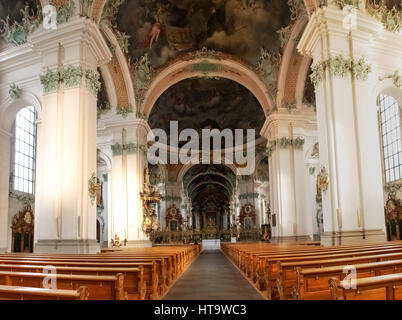 St. Gallen, Switzerland - November 30, 2016: Abbey of St. Gall. The monastery was founded in 612 as a hermitage and took the name from St. Gallen, an  Stock Photo