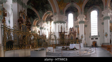 St. Gallen, Switzerland - November 30, 2016: Abbey of St. Gall. The monastery was founded in 612 as a hermitage and took the name from St. Gallen, an  Stock Photo