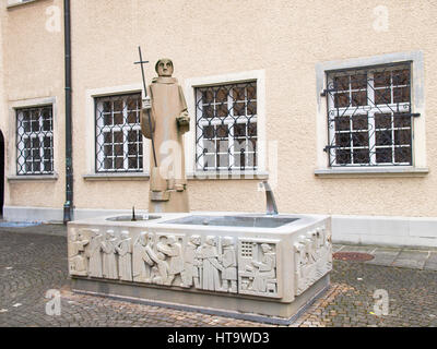 St.Gallen, Switzerland - november 30, 2016: Statue of St. Gallus at the internal courtyard Stock Photo