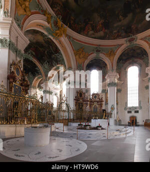 St. Gallen, Switzerland - November 30, 2016: Abbey of St. Gall. The monastery was founded in 612 as a hermitage and took the name from St. Gallen, an  Stock Photo