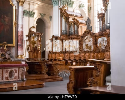 St. Gallen, Switzerland - November 30, 2016: Abbey of St. Gall. The monastery was founded in 612 as a hermitage and took the name from St. Gallen, an  Stock Photo