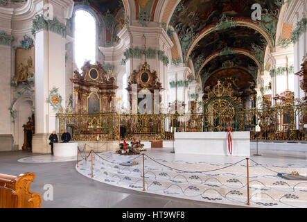 St. Gallen, Switzerland - November 30, 2016: Abbey of St. Gall. The monastery was founded in 612 as a hermitage and took the name from St. Gallen, an  Stock Photo