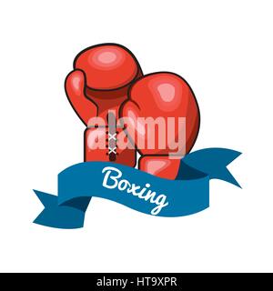 emblem boxing game icon Stock Vector