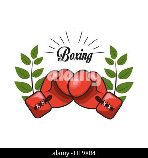 emblem boxing game icon Stock Vector