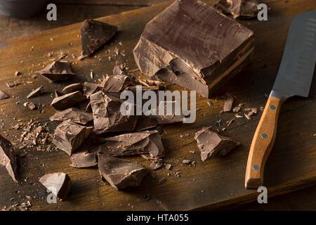 Organic Semi Sweet Dark Chocolate Chunks for Baking Stock Photo