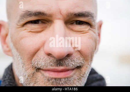 Close up of a mature mans face Stock Photo