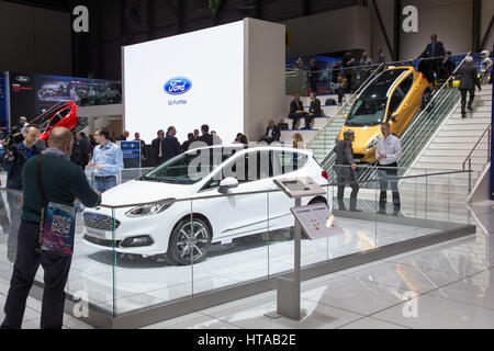 Geneva, Switzerland. 7th Mar, 2017. The Ford Vignale is presented at the 87th Geneva International Motor Show in Geneva, Switzerland, 7 March 2017. - NO WIRE SERVICE - Photo: Friso Gentsch/dpa/Alamy Live News Stock Photo