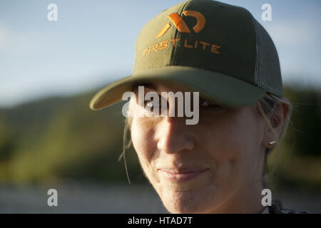 Idaho, USA. 7th Aug, 2016. Courtney Conklin and Jed Conklin flyfish for trout on the North Fork of the Coeur d'Alene River in North Idaho on a summer evening. Credit: Credit: /ZUMA Wire/Alamy Live News Stock Photo