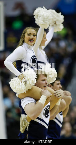 March 9, 2017: Penn State Nittany Lion's Cheerleaders perform during a Big 10 Men's Basketball Tournament game between the Penn State Nittany Lions and the Michigan State Spartans at the Verizon Center in Washington, DC Michigan State defeats Penn State, 78-51. Justin Cooper/CSM Stock Photo