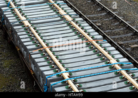 sleepers cemex hinksey concrete wagons loaded railway oxford yard alamy