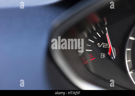 Close Up Of Fuel Gauge In Car Registering Full Stock Photo