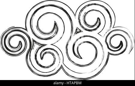 contour spiral cloud icon, vector illustraction design image Stock Vector