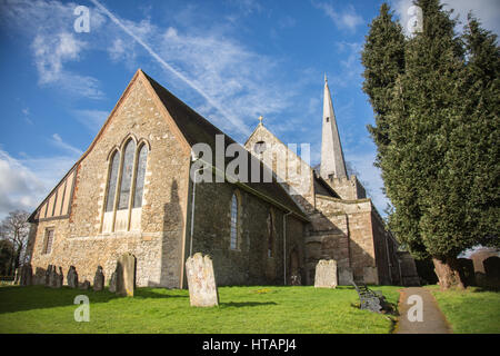 St Mary's the Virgin church. General view of West Malling in Kent, UK. Stock Photo