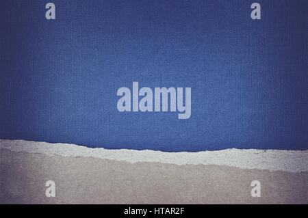 Blue Torn Paper Background. Paper Texture Backdrop. Stock Photo