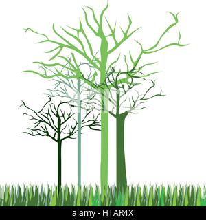 leafless green trees icon, vector illustraction design image Stock Vector