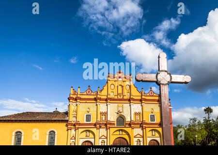 Cathedral - San Cristobal de las Casas, Chiapas, Mexico Stock Photo