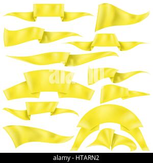 Set of Yellow Ribbons Stock Vector