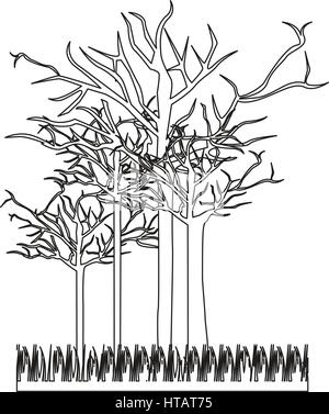figure leafless trees icon, vector illustraction design image Stock Vector