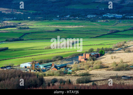 A view of Tower Colliery, now closed, which was bought by miners and run independently. South Wales Stock Photo