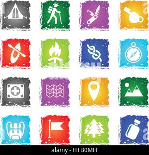 day of skouts web icons in grunge style for user interface design Stock Vector