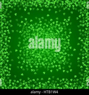 Square Saint Patricks Day background with clover Stock Vector