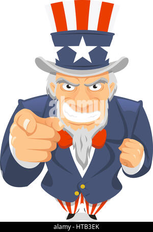 Uncle Sam Fourth of July Banner Vector illustration Stock Photo - Alamy
