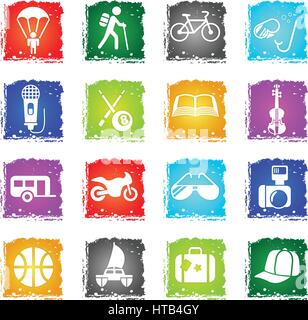 lifestyle web icons in grunge style for user interface design Stock Vector