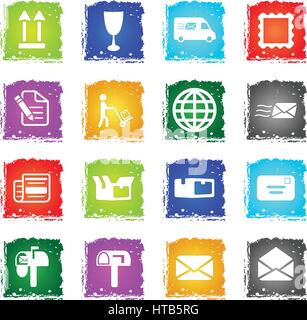 Post service simply symbol in grunge style for user interface design Stock Vector