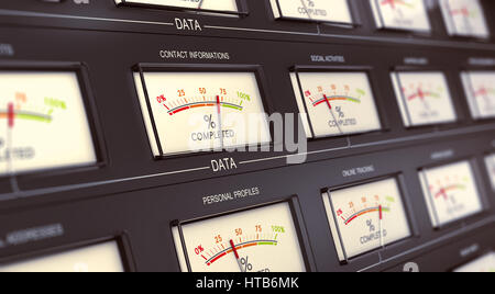 3D illustration of vintage data storage systems. Big data concept Stock Photo