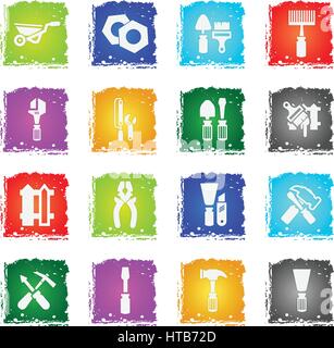 work tools web icons in grunge style for your design Stock Vector