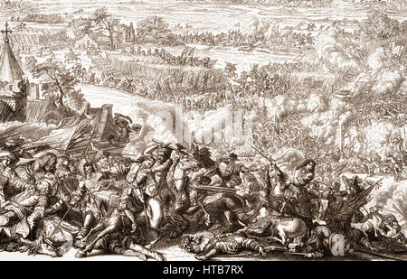 The Battle of Seneffe on 11 August 1674, Franco-Dutch War Stock Photo