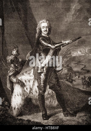 Leopold I, Prince of Anhalt-Dessau and called the Old Dessauer, 1676 - 1747, Prince of Anhalt-Dessau, Stock Photo