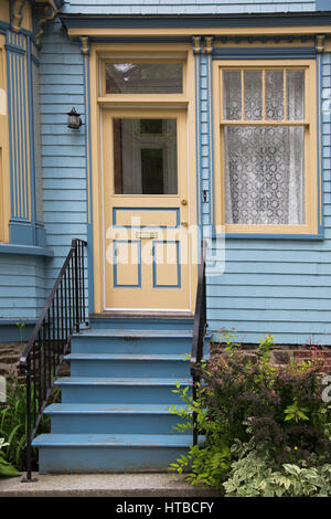 Front entrance on an older North American home. Stock Photo