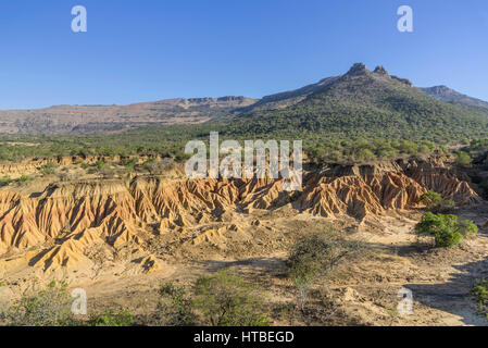 Eroded rock formations, Ithala Game Reserve, KwaZulu-Natal, South Africa Stock Photo