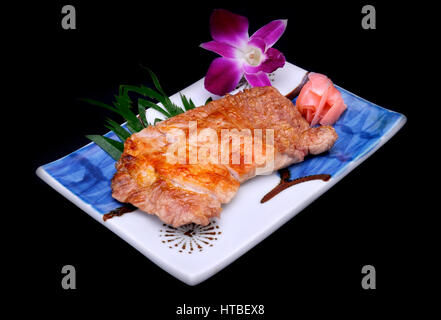 Grilled pork with salt in Japanese style Stock Photo
