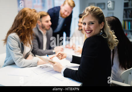 Business people and architects collaborating on business project Stock Photo