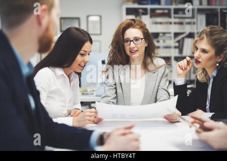 Business meeting and cooperation by business people in office Stock Photo