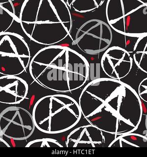 Anarchy symbol seamless pattern. Anarchy Icon Vector background. Stock Vector