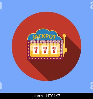 jackpot on a slot machine , flat icon Stock Vector